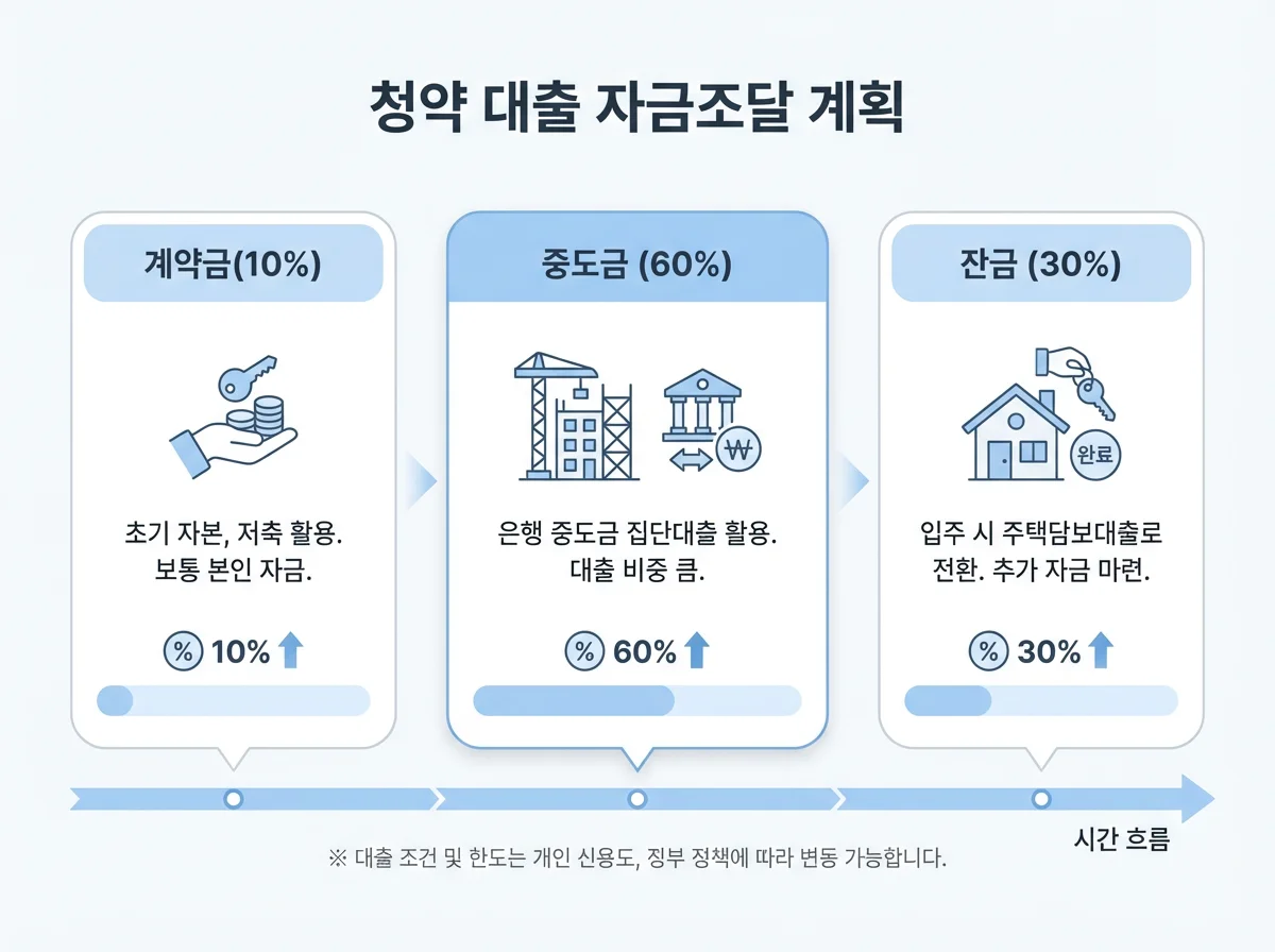 2026년 청약 잔금 대출 자금 조달 흐름도 및 단계별 가이드