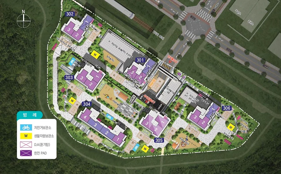 성남 복정 신희타 행복주택 A3 블록 단지 배치도