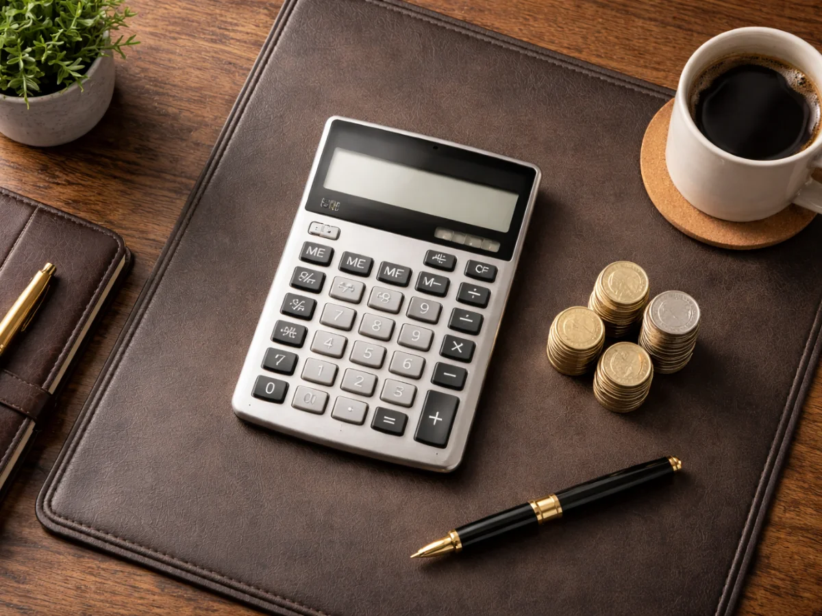 대출 한도를 계산하는 차분한 책상 위 풍경