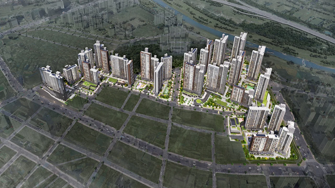 구리역 하이니티 리버파크 3,022세대 매머드급 대단지 전경 단지 조감도