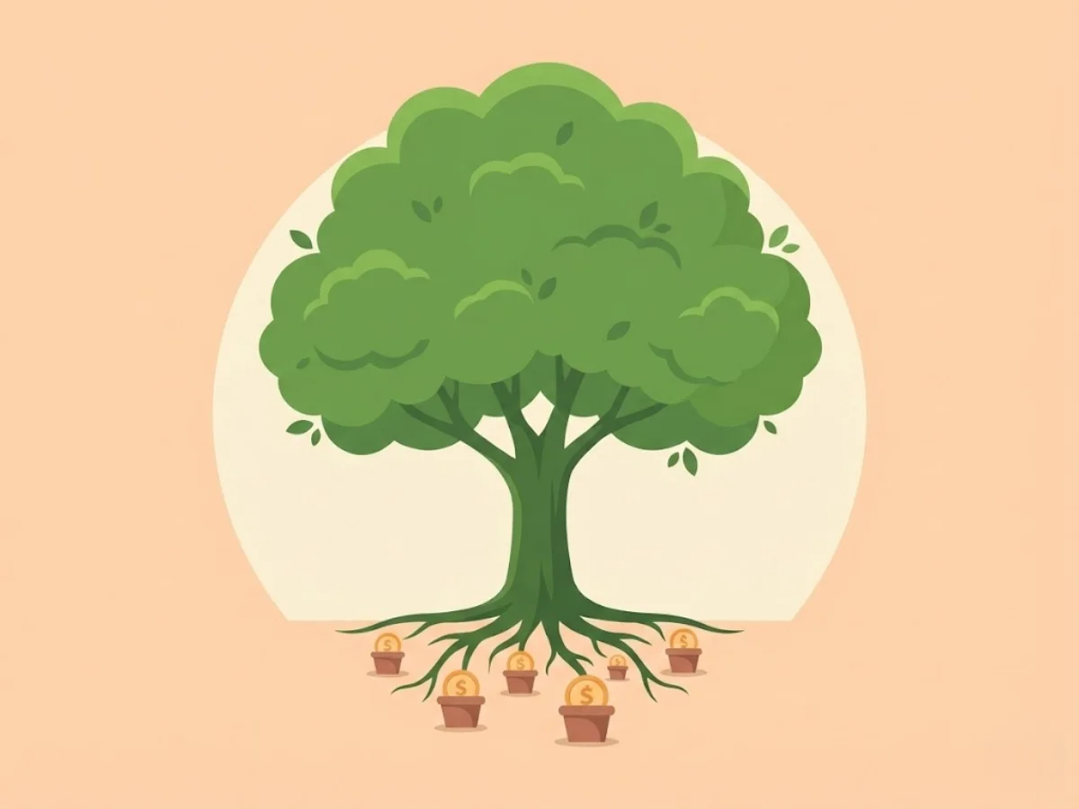 평화로운 노후를 준비하는 연금저축 장기 투자 일러스트