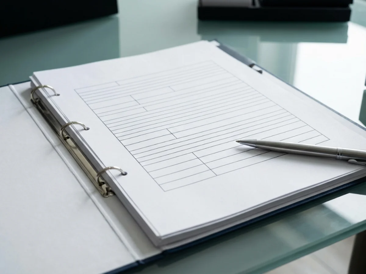 안전하게 부동산 계약서를 작성하는 서재 풍경